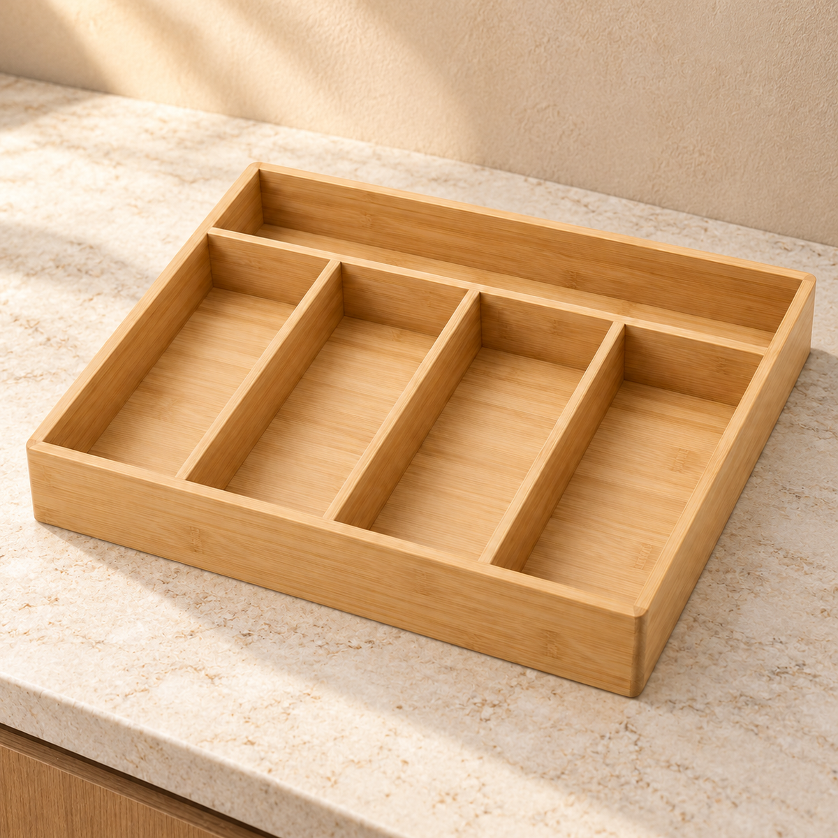 Nestaviar 5-Compartment Wood-Look Flatware Organizer