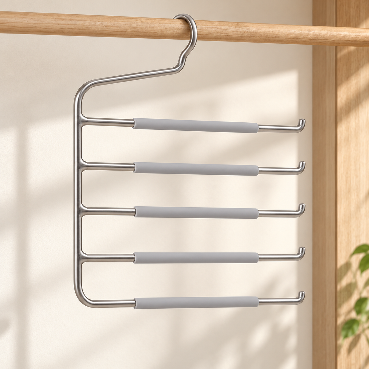 Nestaviar Silver-Tone 5-Tier Pants Hanger