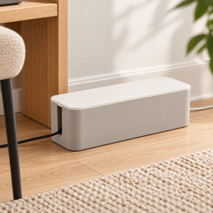 Nestaviar Light Gray Cable Management Box with Lid