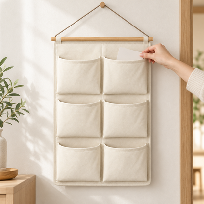 Nestaviar Cream 6-Pocket Wall Organizer