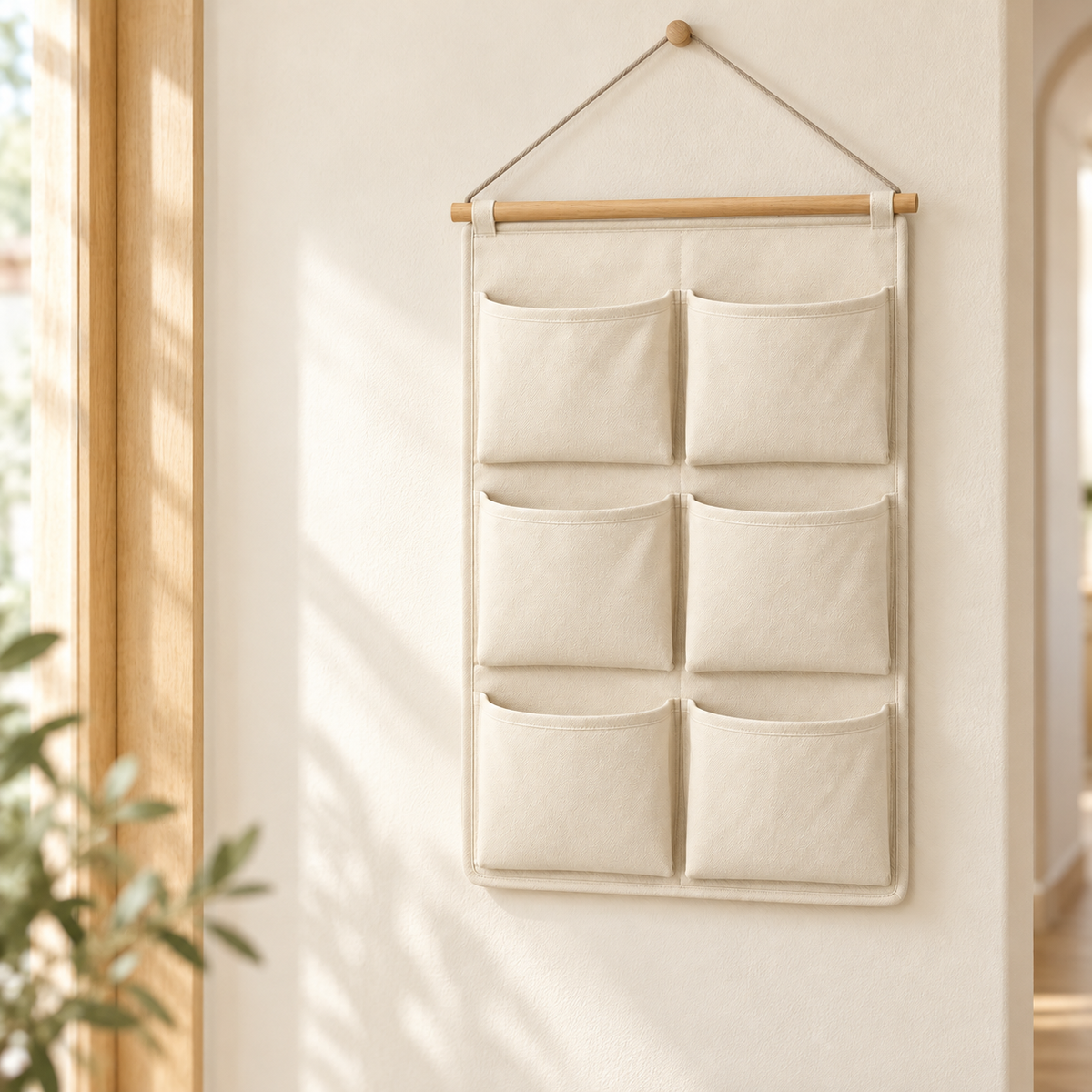Nestaviar Cream 6-Pocket Wall Organizer