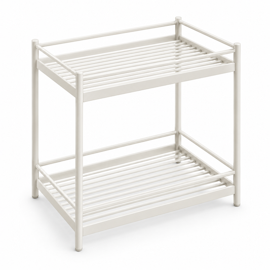 Nestaviar Cream 2-Tier Countertop Storage Rack— Wide
