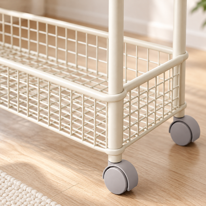Nestaviar Cream 3-Tier Rolling Storage Cart