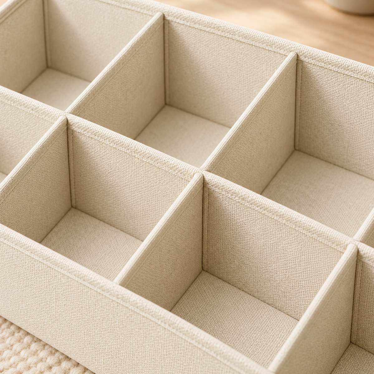 Nestaviar Beige 8-Compartment Drawer Organizer
