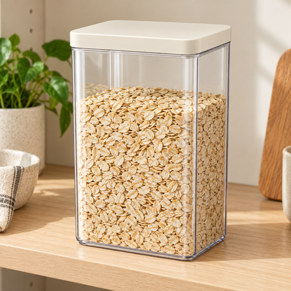 Nestaviar Clear Pantry Storage Container with Cream Lid