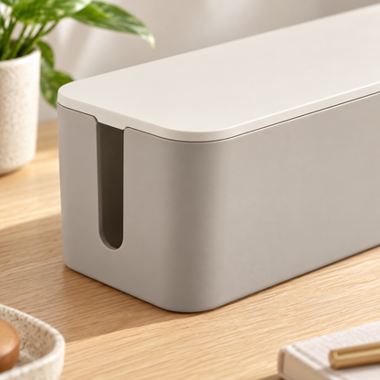 Nestaviar Light Gray Cable Management Box with Lid