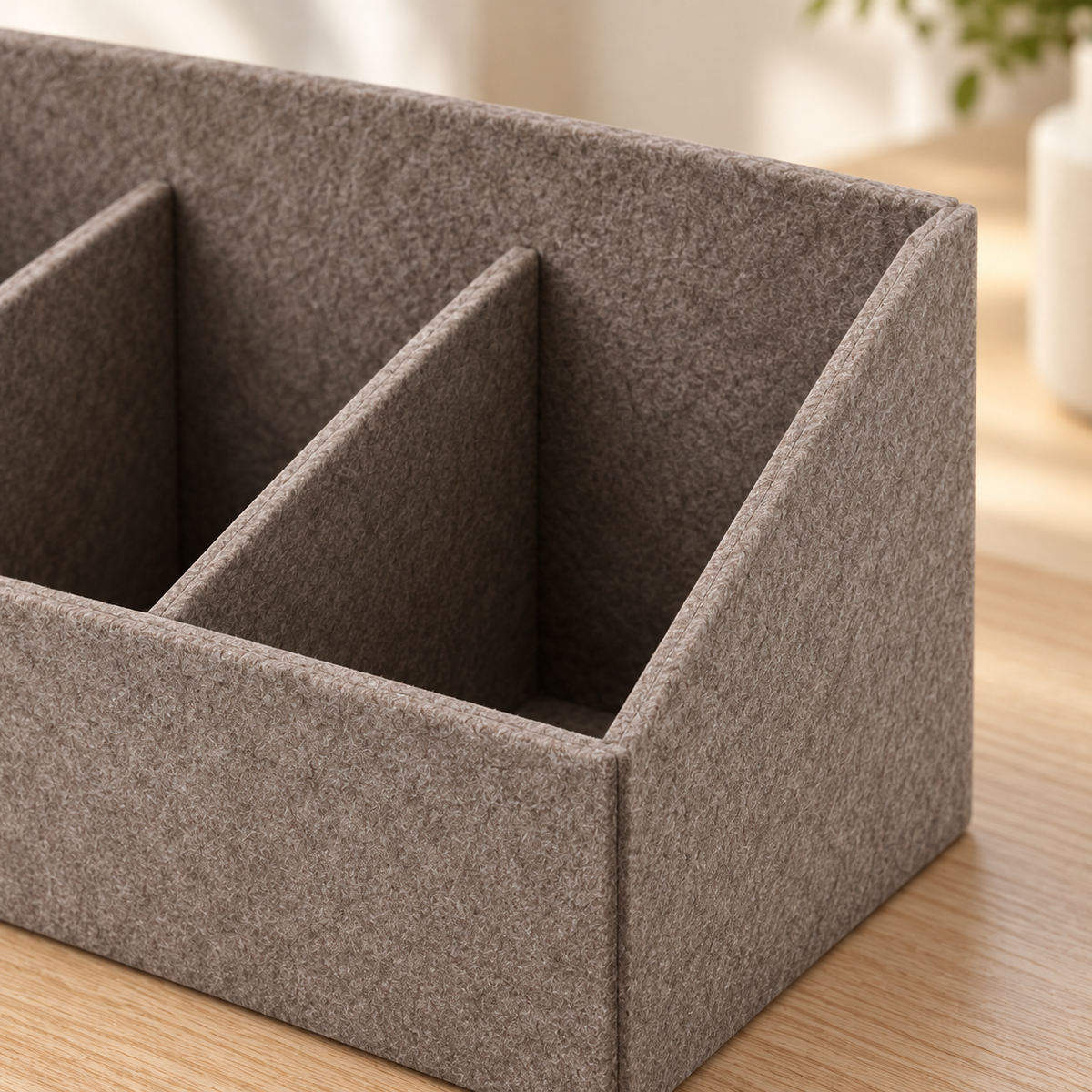 Nestaviar Taupe 3-Compartment Desktop Organizer