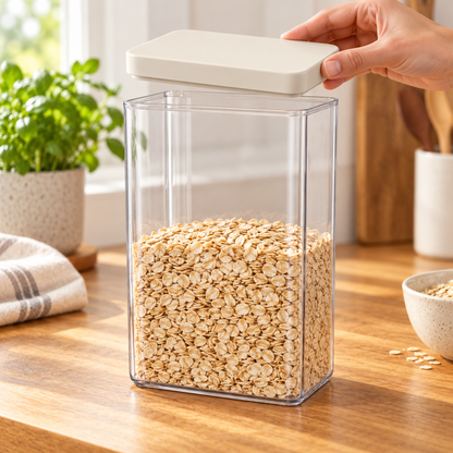 Nestaviar Clear Pantry Storage Container with Cream Lid