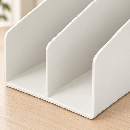 Nestaviar Ivory 3-Section Desktop File Organizer