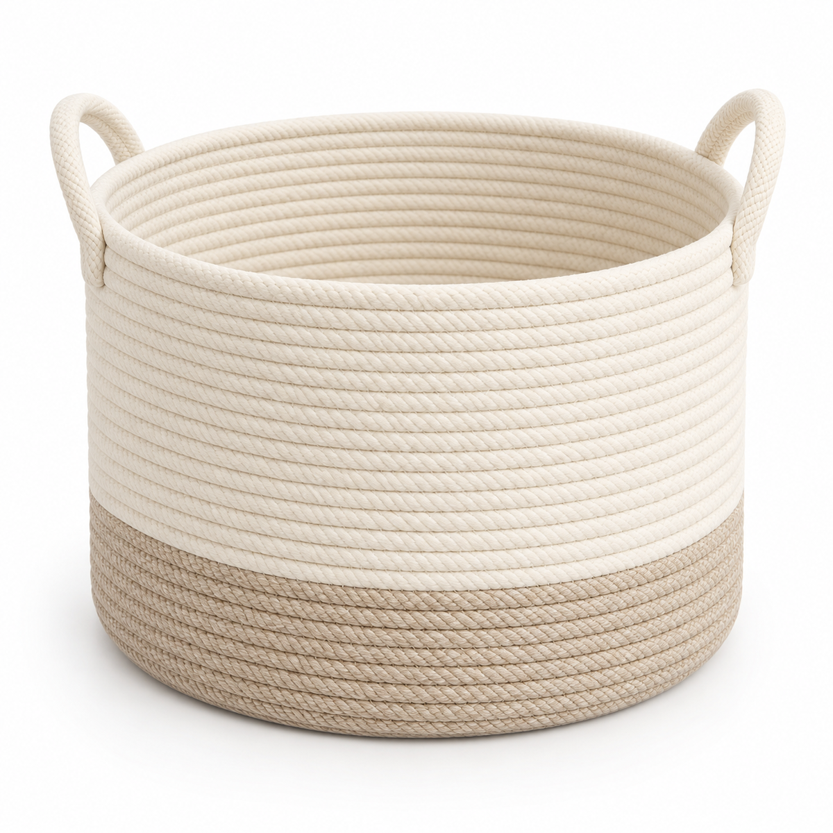 Nestaviar Two-Tone Rope Storage Basket with Handles