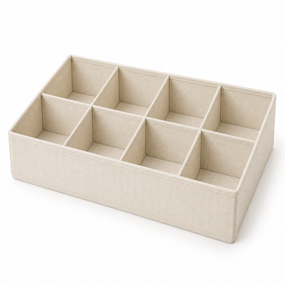 Nestaviar Beige 8-Compartment Drawer Organizer