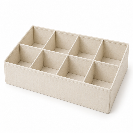 Nestaviar Beige 8-Compartment Drawer Organizer