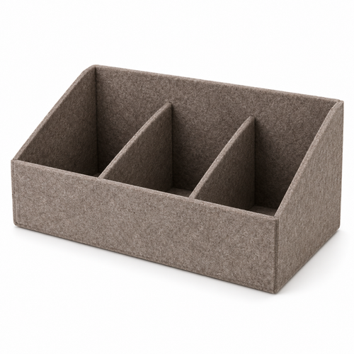 Nestaviar Taupe 3-Compartment Desktop Organizer