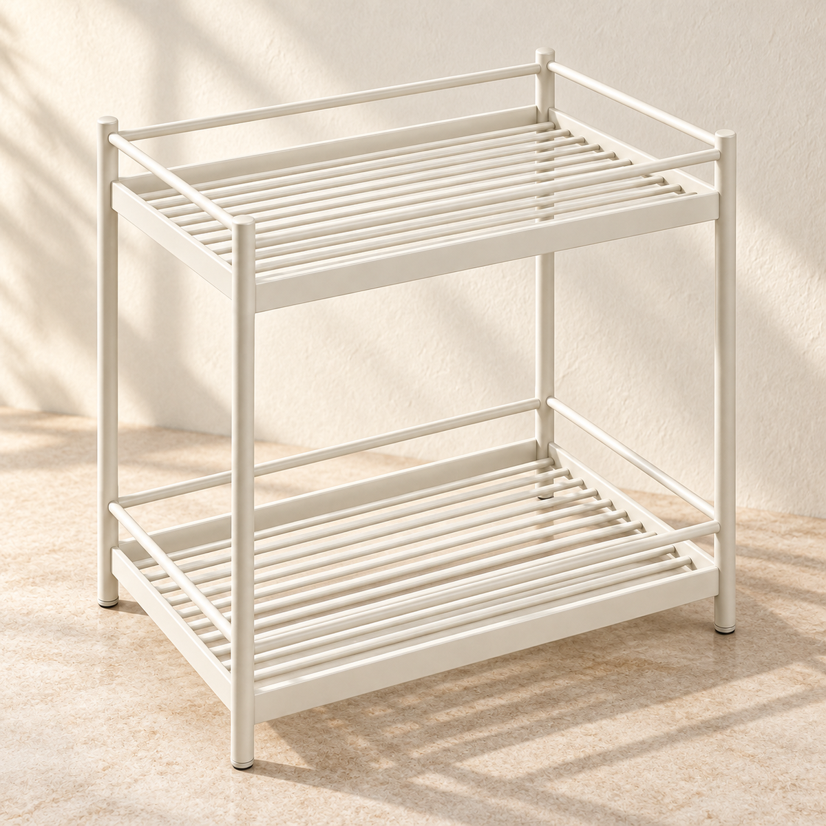 Nestaviar Cream 2-Tier Countertop Storage Rack— Wide