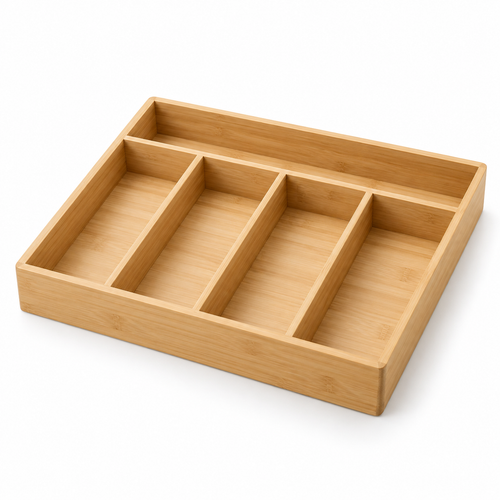Nestaviar 5-Compartment Wood-Look Flatware Organizer