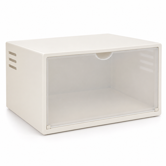 Nestaviar Ivory Shoe Storage Box with Translucent Front