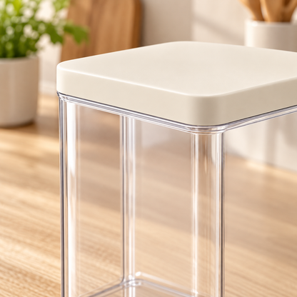Nestaviar Clear Pantry Storage Container with Cream Lid