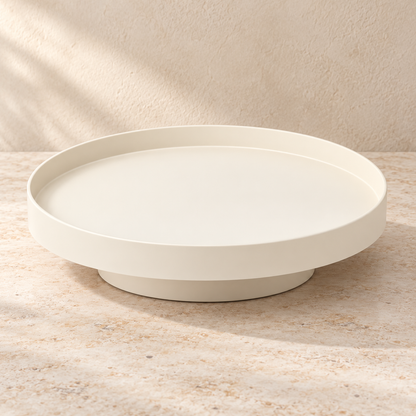 Nestaviar Cream Round Countertop Organizer Tray